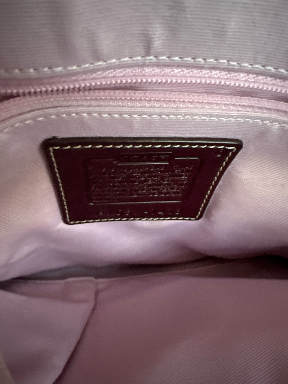 Coach Purple & Brown Signature Suede Shoulder Bag - Picture 3 of 3